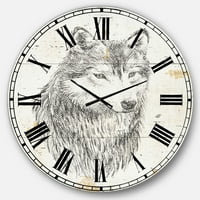 Ceas de perete tradițional Designart 'Wolf Wild and Beautiful III'