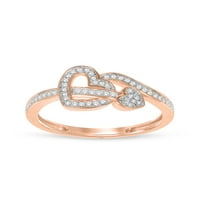 Imperial 1 6CT TDW diamant inima și săgeată inel în 10k Rose Gold