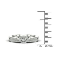 Imperial 1 3CT TDW diamant 10k Aur Alb singur Halo set de mireasa