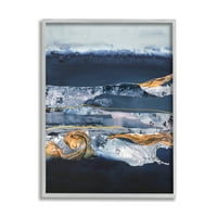 Stupell Industries Abstract Peisaj de apă albastră model de agat stivuit, 20, Design By Design Fabrikken