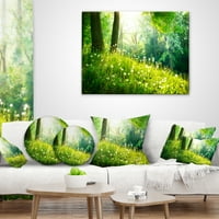Designart frumos iarbă verde și copaci - peisaj imprimate arunca perna-18x18