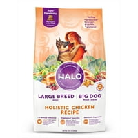 Halo Hrană Naturală Uscată Pentru Câini, Rasă Mare-Rețetă De Pui Pentru Câini Mari, Pungă De 25 De Kilograme