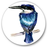 Designart 'style Blue Kingfisher Bird' cerc tradițional de artă de perete din Metal-Disc de 36