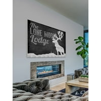Marmont Hill Lone Moose Lodge pictură imprimată pe lemn alb