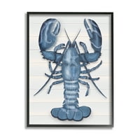 Stupell Industries detaliate Albastru Lobster stele de mare Botanic motiv panouri Arta Grafica Negru înrămate arta Print arta