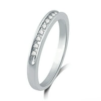 Forever Bride Carat T. W. Aniversare rotundă cu diamante, bandă de canal de nuntă din argint Sterling