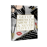 Wynwood Studio Moda și glam Wall Art panza printuri 'Get Up Dress Up' Essentials-Aur, Negru