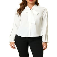 Chilipiruri unice femei Elegant Papion gât bluza maneca lunga șifon cămașă
