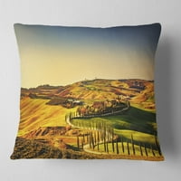 Designart Creta Senesi Rural peisaj Toscana-peisaj perete arunca perna - 18x18