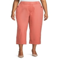 Pantaloni Decupați pentru femei Terra & Sky Plus Size Pull-On cu Picior Larg