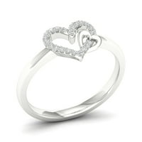1 10CT TDW diamant 10k aur alb deschis inima Dous inel de moda