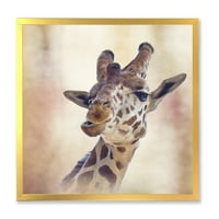 Designart 'aproape portret al unei girafe VI' fermă încadrată Art Print