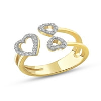 JewelersClub 14k aur placat cu argint 0. Carate alb diamant deschis inel pentru femei