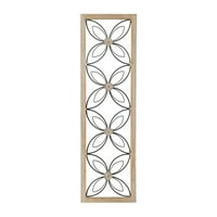 Decor de perete Floral din metal maro Decmode cu cadru maro