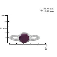 Bijuteriiclub 10. Carat T. G. W. Ruby și diamant alb Accent Sterling Silver set de bijuterii din 3 piese