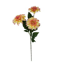 Piloni Interior Artificiale Floare Stem, Dahlia, Culoare Galben, Asamblate Prodcut Înălțime 28.75