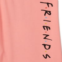Topuri grafice și pantaloni scurți pentru motocicliști Friends Girls, set de ținute din 4 Piese, mărimi 4-18