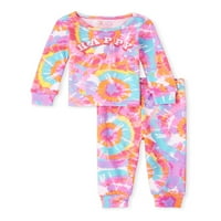 Copii pentru copii și copii mici fete Cu mânecă lungă și pantaloni lungi Se potrivesc pijamale de bumbac,nou-născuți-6T