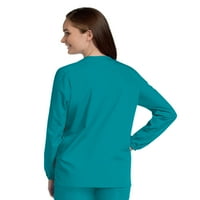 Landau Scrub Zone relaxat Fit 2-buzunar Snap-fata Scrub jacheta pentru femei 75221