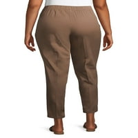 Doar dimensiunea mea femei Plus Dimensiune 2-buzunar Stretch Pull-On Pantaloni, 2-Pack, de asemenea, în Petite