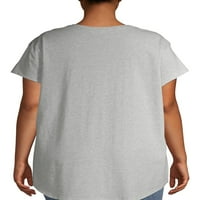 Terra & Sky femei Plus Dimensiune maneca scurta super moale Shirttail T-Shirt