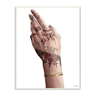 Stupell Industries poza elegantă de mână a femeii cu tatuaj de modă proiectat de Ziwei Li