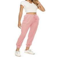 Femei Mare Waisted Sweatpants Waffle Tricot Joggers pantaloni Cordon Yoga Sweatpants cu buzunare antrenament Pantaloni pentru femei