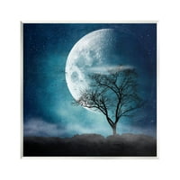 Stupell Industries Suprarealiste Luna Plina Copac Silueta Peisaj Pictura Neîncadrate Arta Imprimare Perete Arta