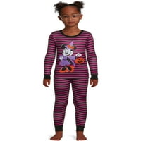 Minnie Mouse Fete Halloween imprimare maneca lunga top și pantaloni pijama Set, 2 piese, dimensiuni 4-10