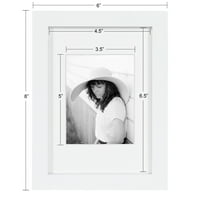 DesignOvation Galerie rama foto din lemn, mat la alb