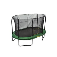 JumpKing Oval picior trambulină, cu incintă, model verde