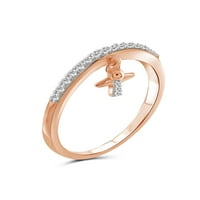 JewelersClub inele cu diamante pentru femei - carate alb diamant inel Bijuterii - Rose Gold peste argint benzi pentru femei --