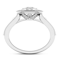 3 4CT TDW diamant 14k aur alb octogonal forma Halo inel de logodna
