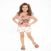 Set de tricouri și pantaloni scurți Moana Toddler Girls, 2 piese, dimensiuni 12M-5T