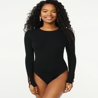 Scoop femei maneca lunga Bodysuit Pulover