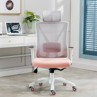 Scaun Ergonomic pentru birou la domiciliu cu suport lombar reglabil și cotiere,spătar din plasă respirabil și scaun căptușit scaun