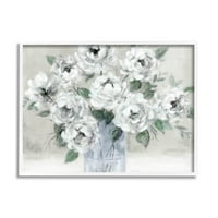 Stupell Industries tradițional alb floare buchet pictura alb înrămate arta imprimare arta de perete, Design de Carol Robinson