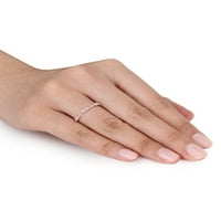 Carat T. W. diamant 10kt Aur Roz Marquise și pătrat stivuibil inel