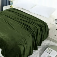 Chilipiruri unice pătură de pat de pluș din microfibră cu imprimare solidă, Twin-XL, Verde