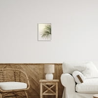 Stupell Industries frunze minime de palmier plante tropicale luminate de soare fotografie artă cu cadru alb imprimare artă de