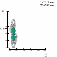 Carat T. G. W. Emerald și diamant alb Accent Sterling Silver set de bijuterii din 3 piese