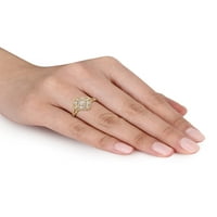 Miabella femei diamant Accent 10kt Aur Galben Dantela Vintage inel