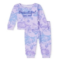 Copii pentru copii și copii mici fete Cu mânecă lungă și pantaloni lungi Se potrivesc pijamale de bumbac,nou-născuți-6T