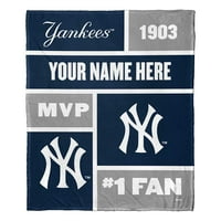 New York Yankees MLB Colorblock personalizate de mătase Touch 50 60 arunca pătură