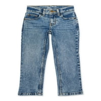 Wonder Nation Boys Distressed Straight Leg Denim Jeans, dimensiuni 4-AD Husky