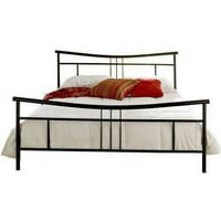 Premier Annika cadru de pat cu platformă metalică complet, negru cu sistem de șipci din lemn de bază Bonus