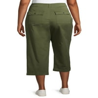 Terra & Sky femei Plus Dimensiune utilitate buzunar Capris