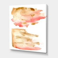 Designart 'Red Pink Gold și bej Abstract Clouds' modern Canvas Wall Art Print