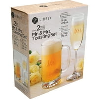 Set de prăjire Mr. & Mrs. Libbey Glassware, fiecare