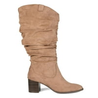 Femei Journee Colectia Aneil Extra Wide vițel genunchi mare Slouch Boot Taupe Fau Suede M